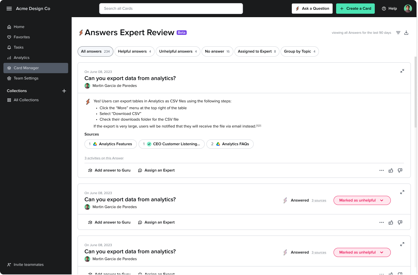 Design iterations for the AI Training Center question modal and review screen