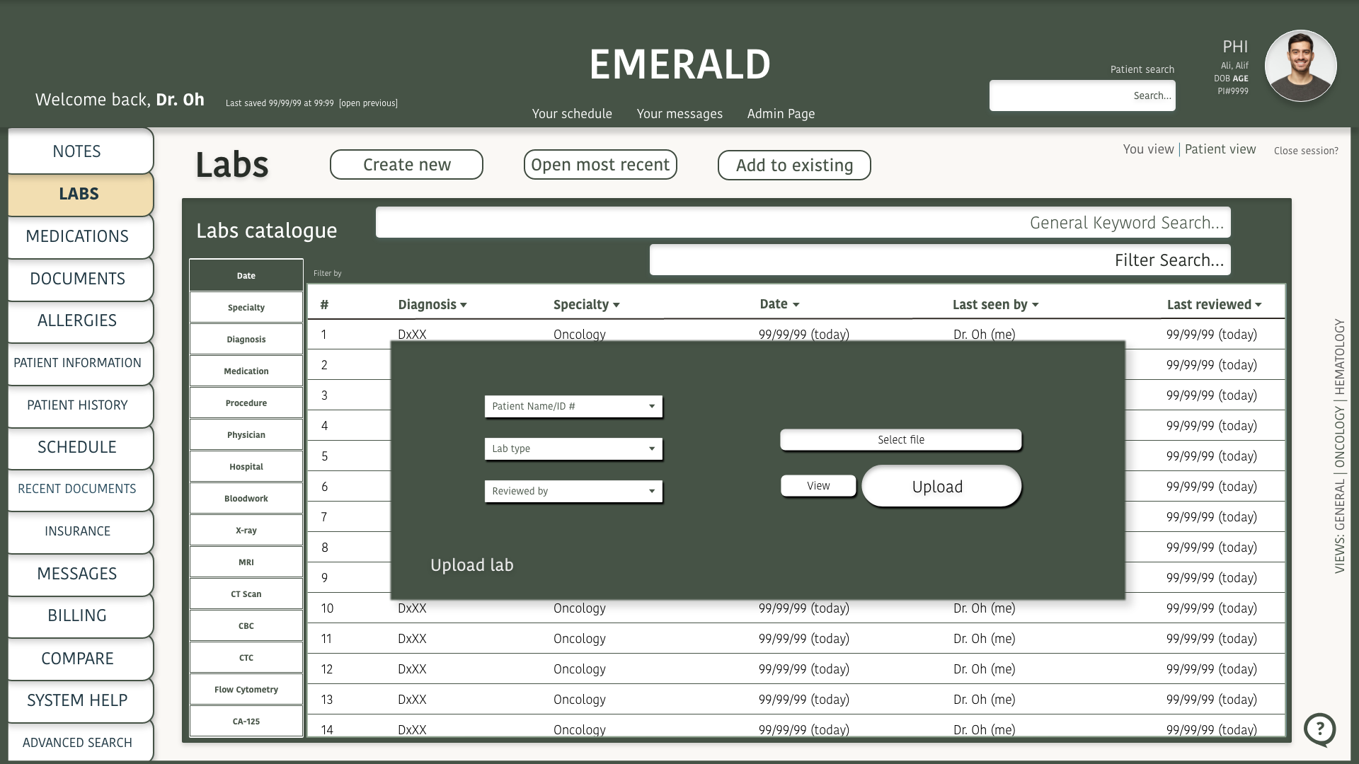 Screen design displayed in a mockup