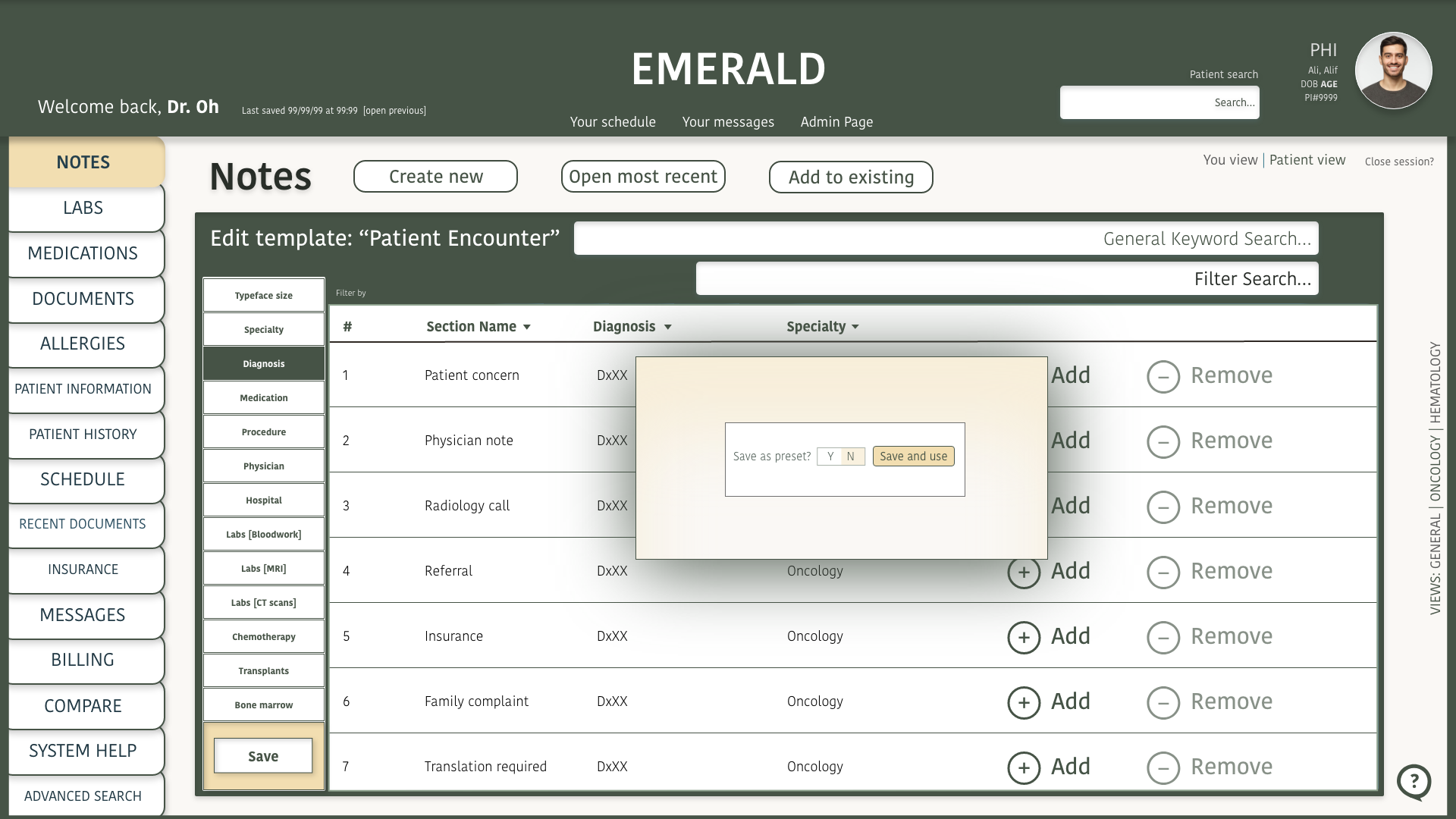Screen design displayed in a mockup
