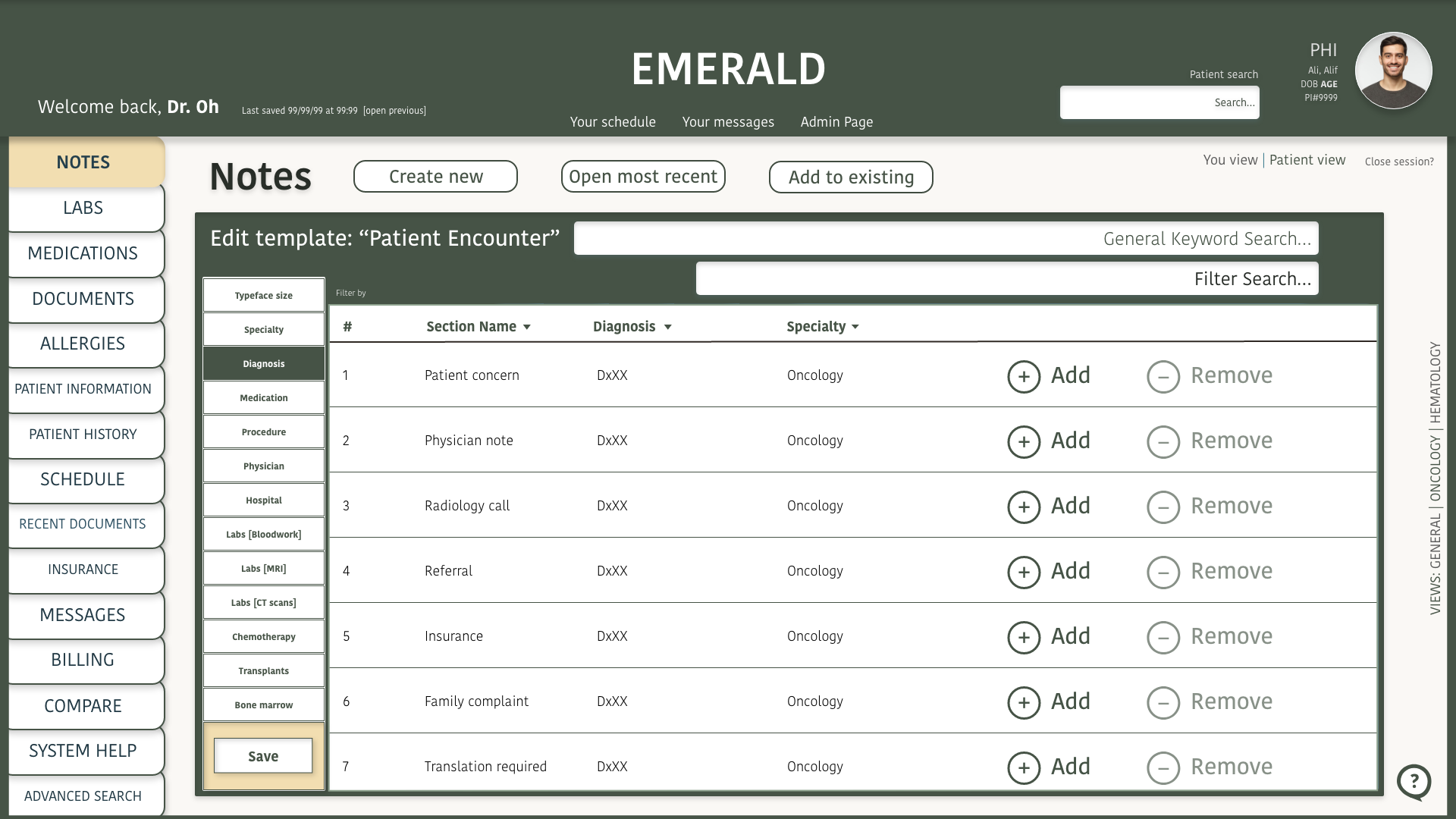 Screen design displayed in a mockup
