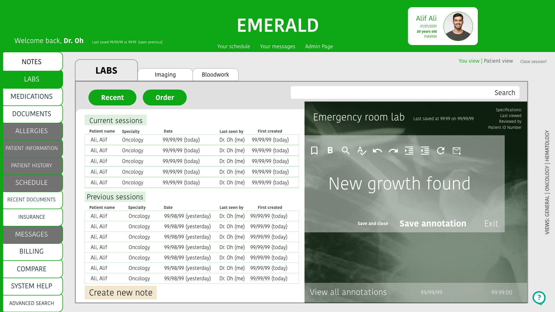 Screen design displayed in a mockup