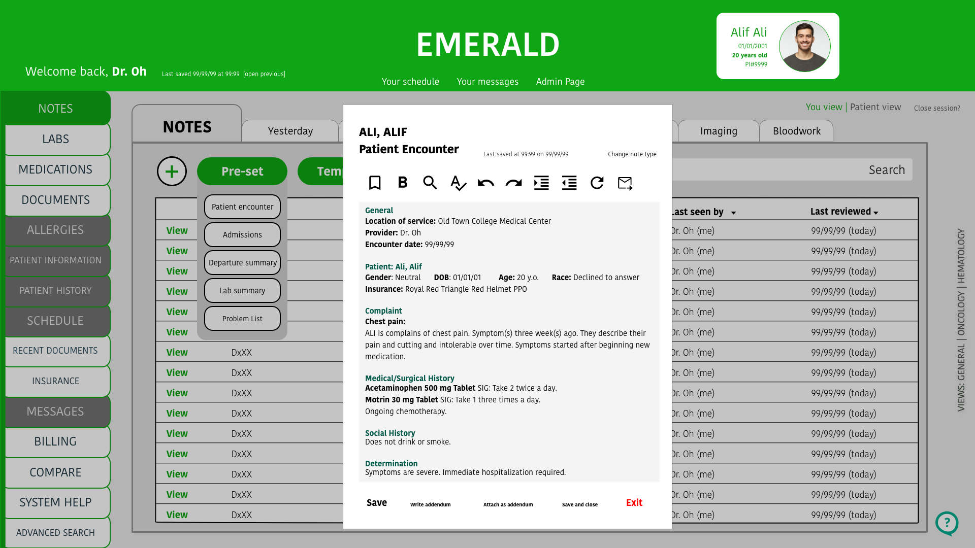 Screen design displayed in a mockup