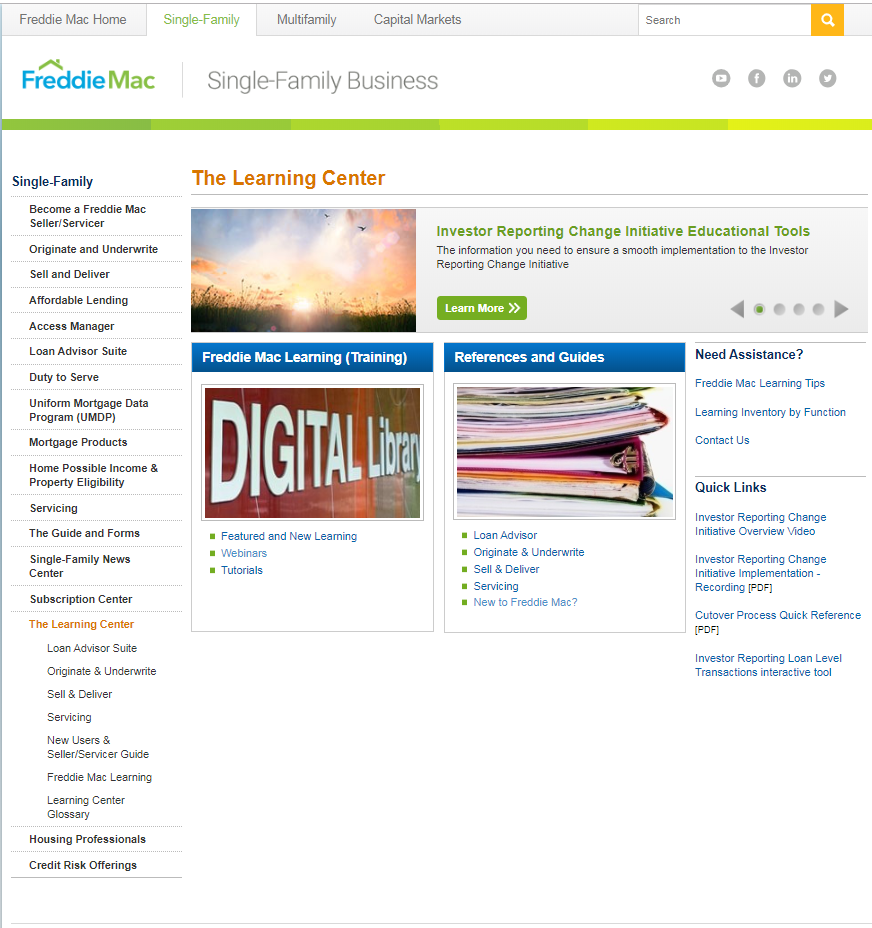 Freddie Mac SF Site before redesign