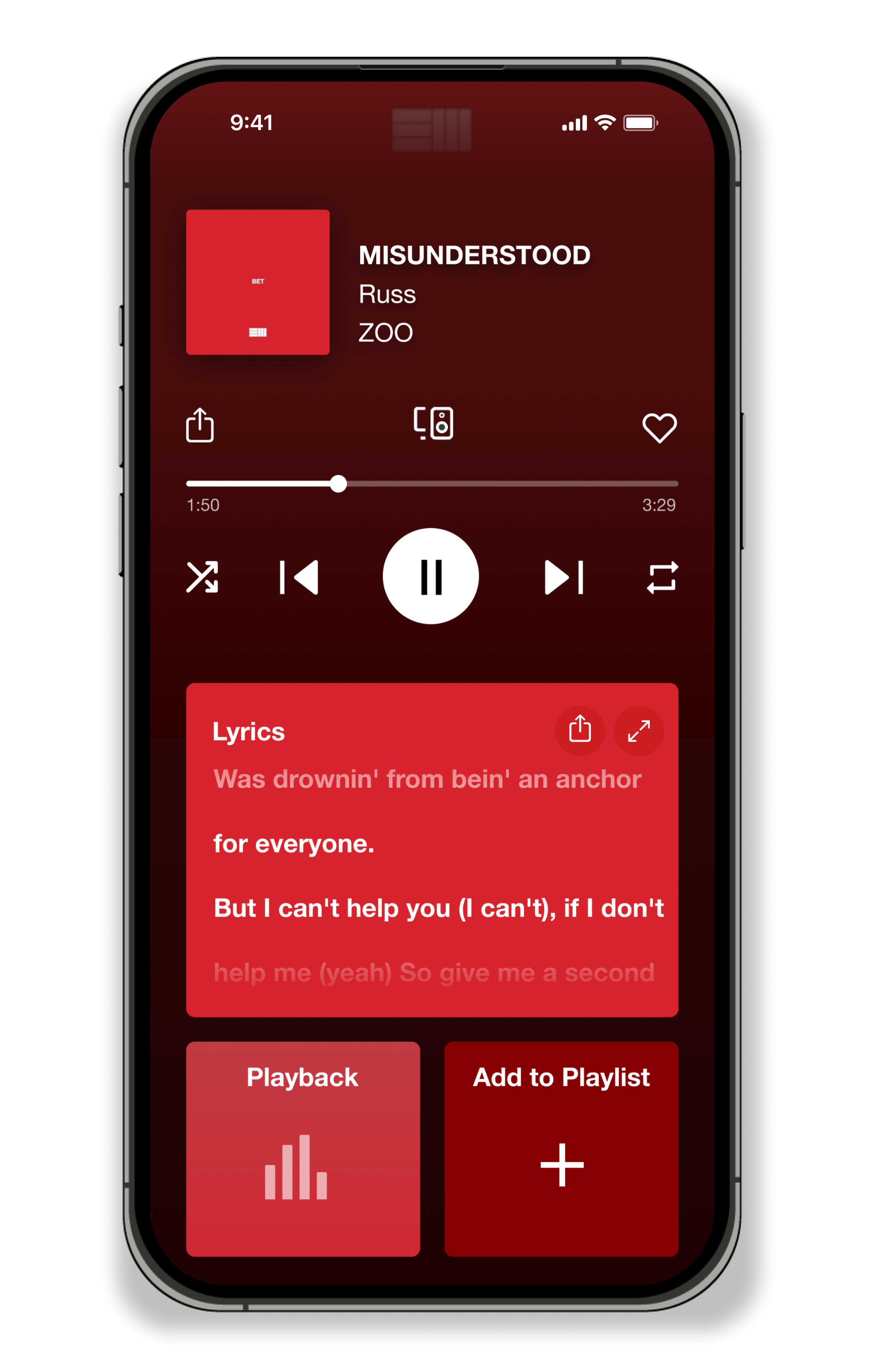 Spotify UI screen 1