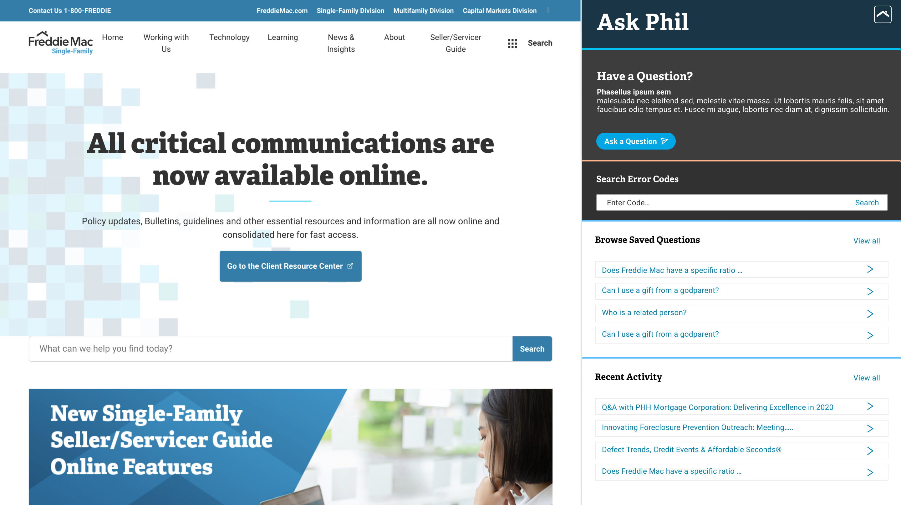 Ask Phil home screen