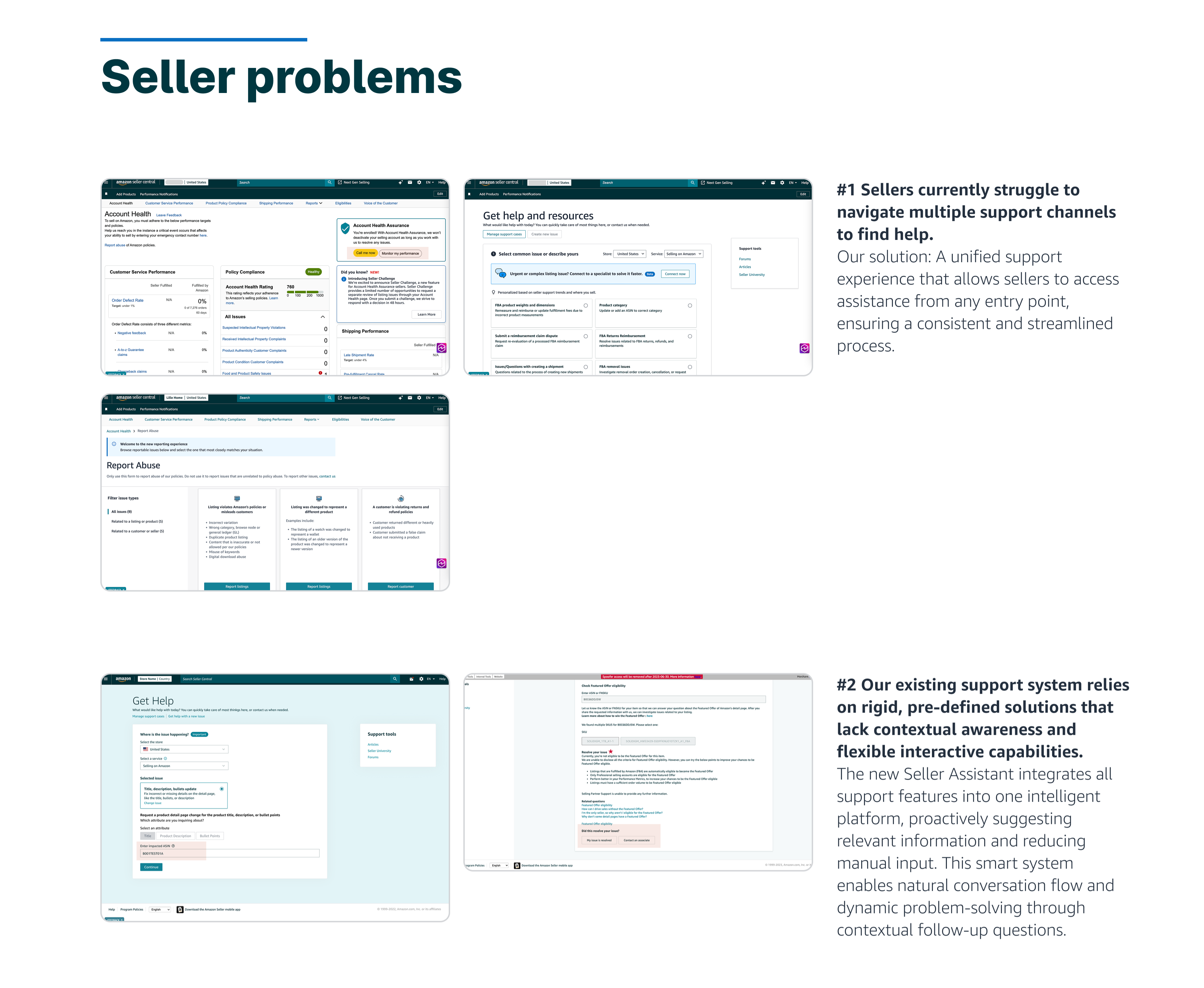 Seller problems overview