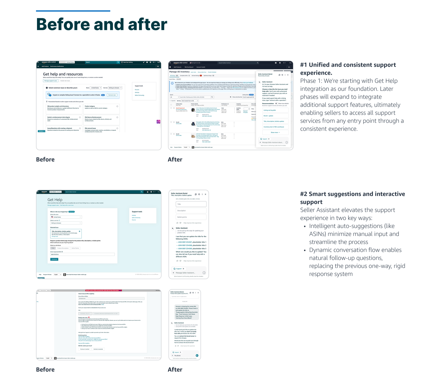 Before and after comparison