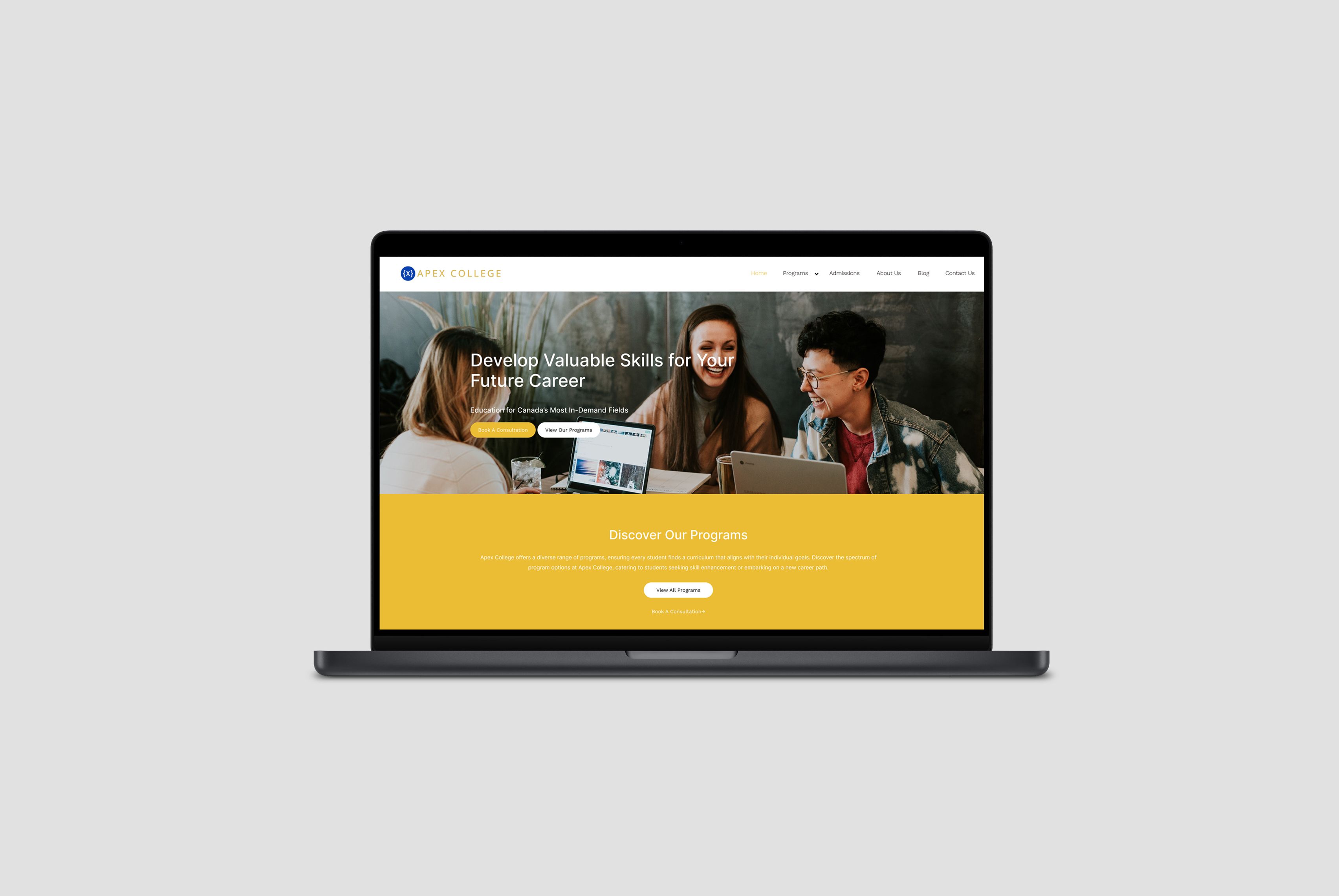 Apex College website redesign