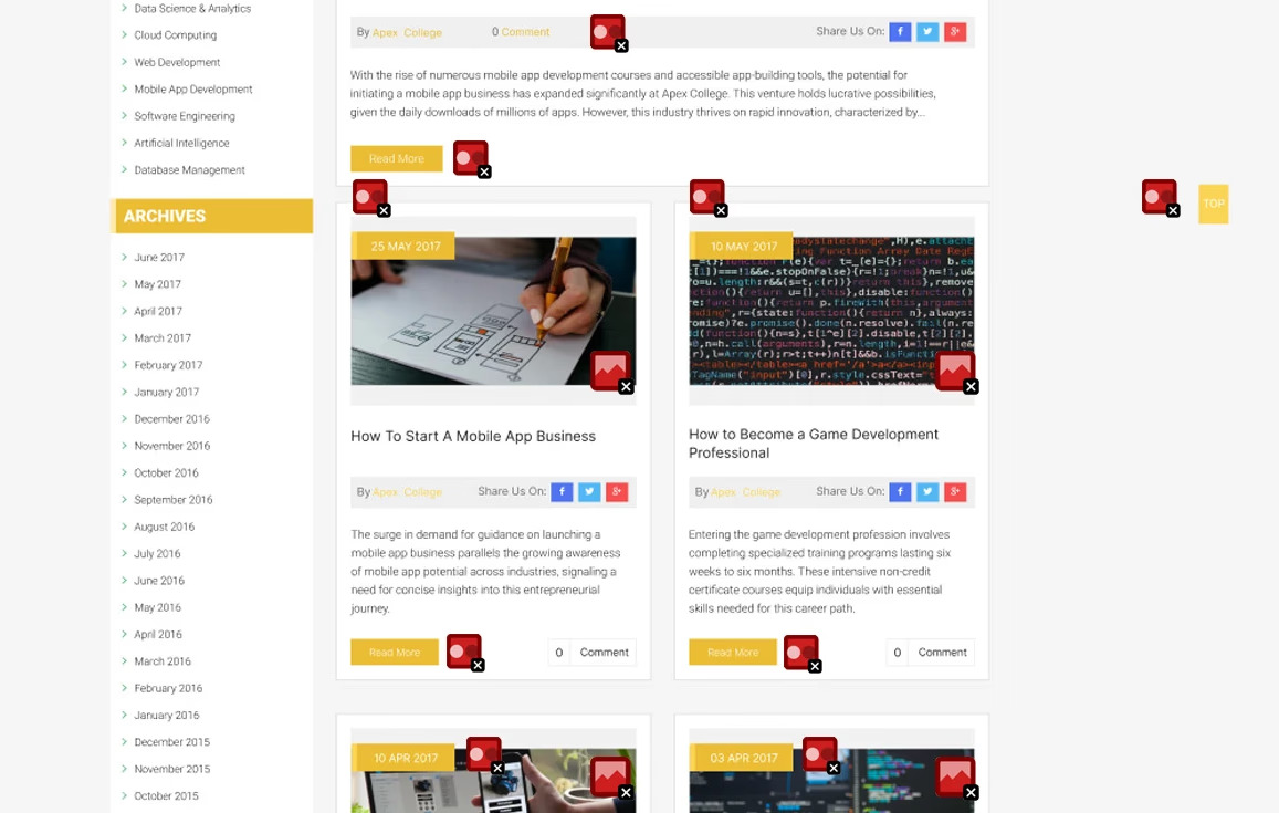 Alt text analysis showing missing descriptions