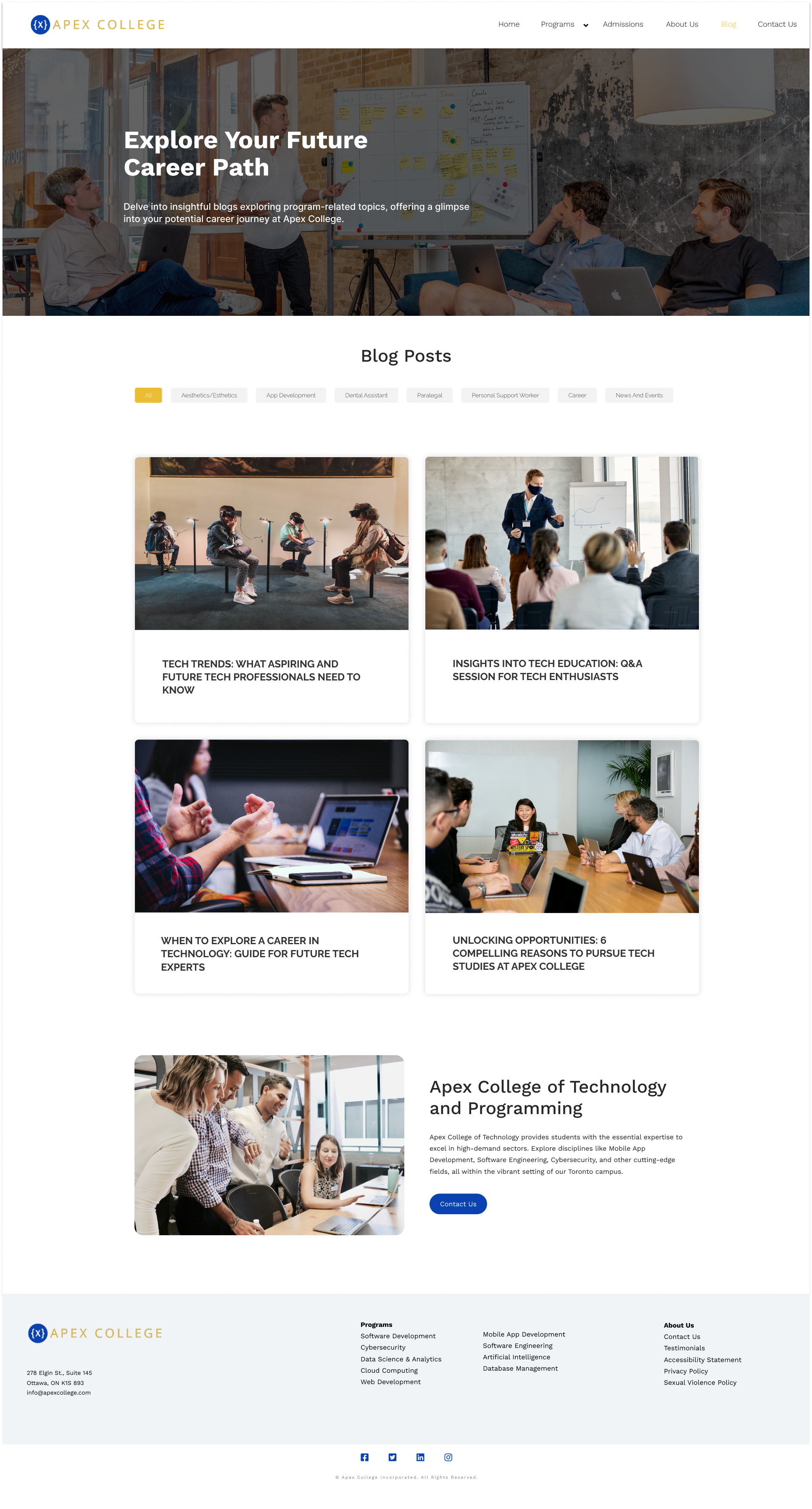 Redesigned about page mockup