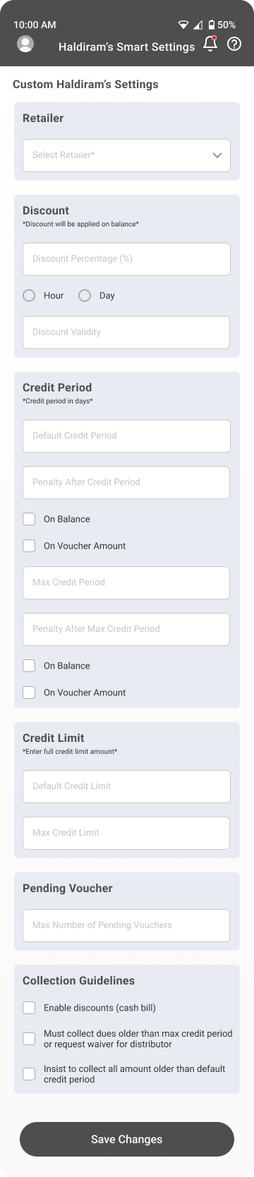 Mid-fidelity wireframe screen 1