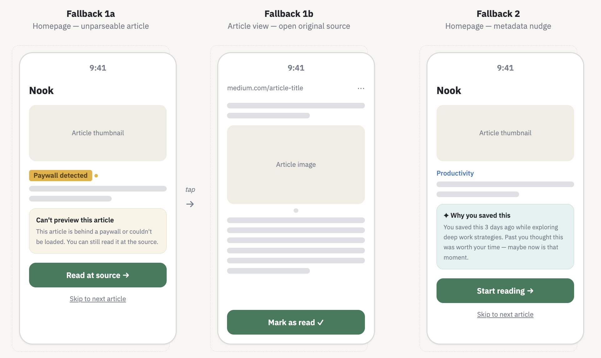 Fallback states — webview + metadata-driven nudge